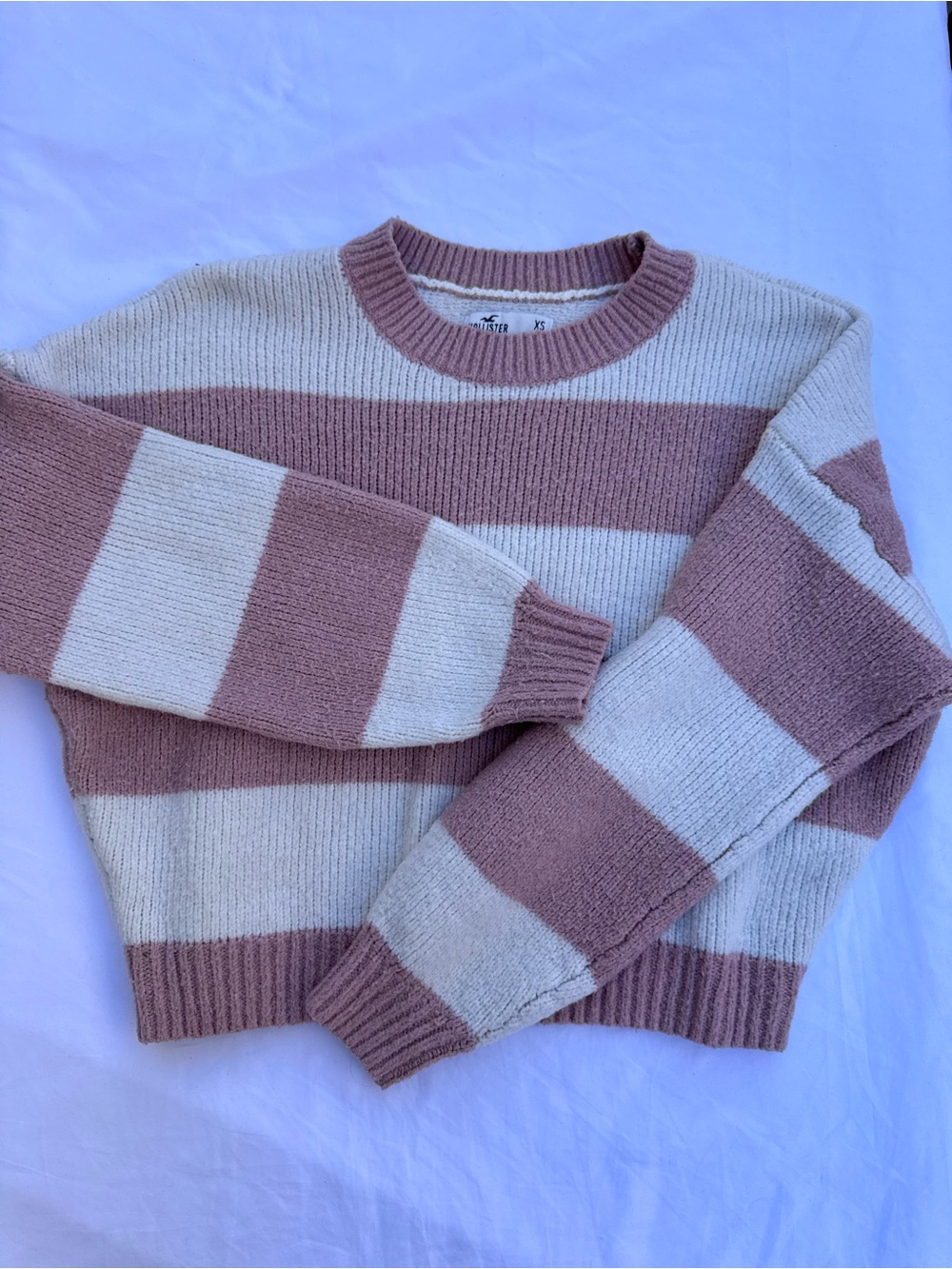 Hollister XS Striped Crewneck Sweater Preppy Coquette Girl Feminine